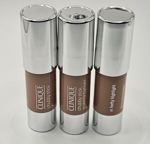 3 x Clinique Chubby Stick Sculpting Highlight 01 Hefty Highlight 0.12oz/3.6g NEW